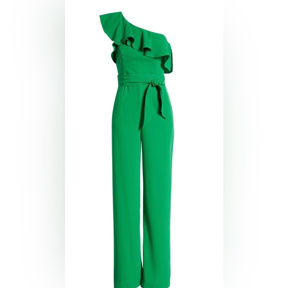 Lilly Pulitzer Vibrant Green One-Shoulder Jumpsuit